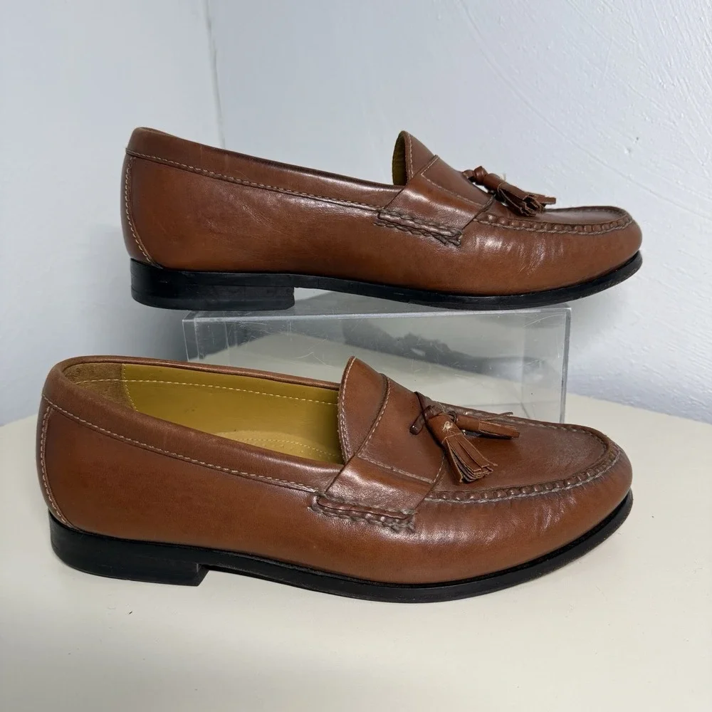 Cole Haan Air C06982 Brown Leather Tassel Loafers Classic Men's Size 8,5 W